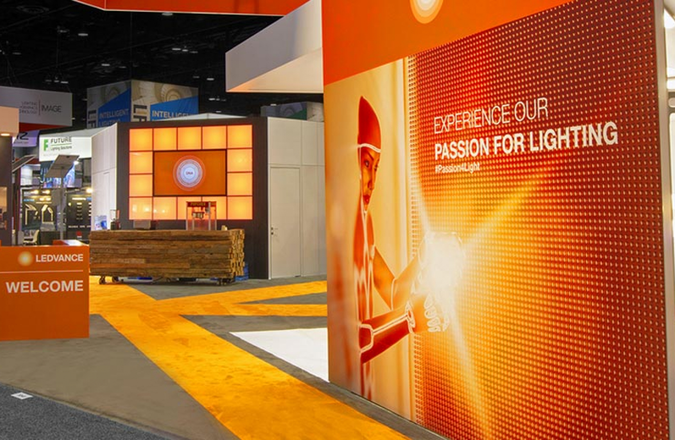tradeshow display for light manufacture