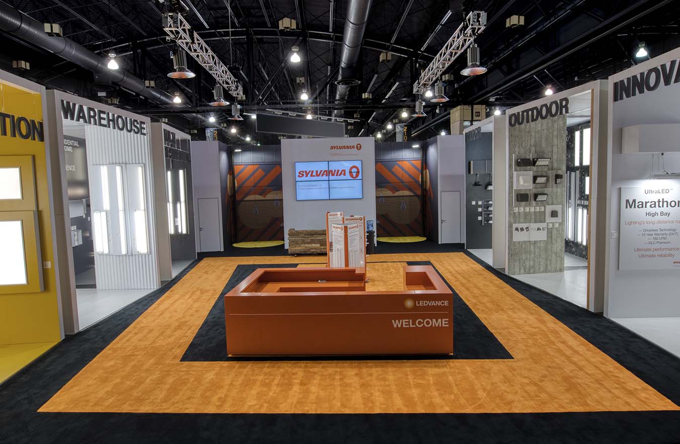 large tradeshow display for lighting company